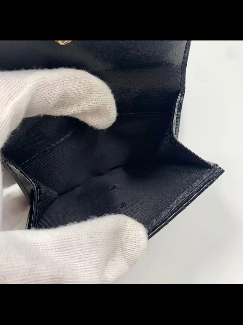 Dior Black Patent Quilted Leather Wallet